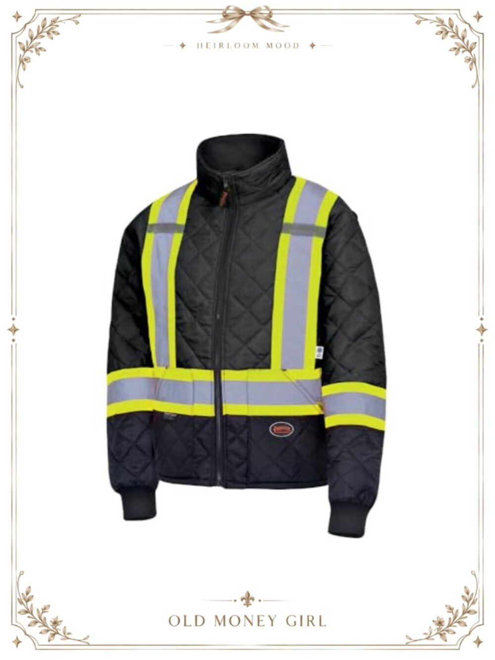 Men's Hi Vis Quilted Freezer Work Jacket Reflective Safety Coat